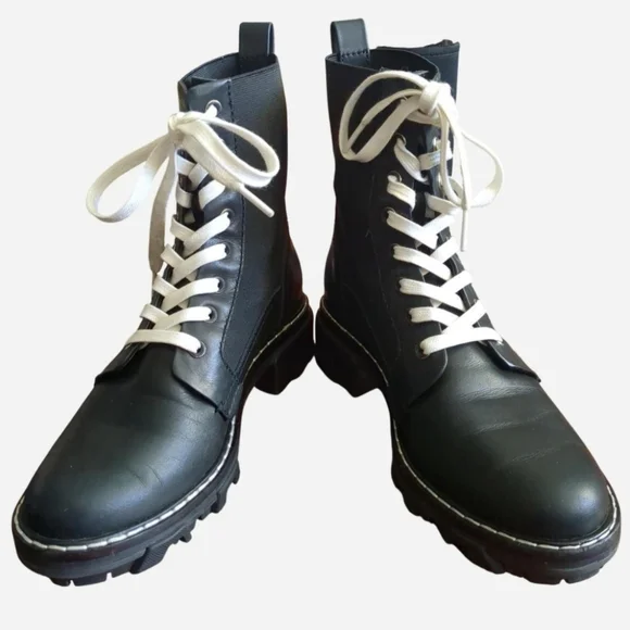 rag & bone Shiloh Leather Combat Boots – Black – Size 38 - Picture 8 of 11